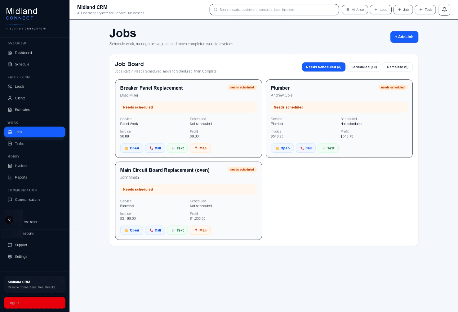 Jobs page